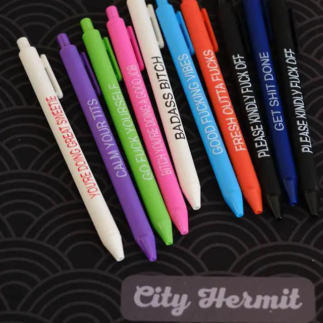 Alt view image 2 of 6 - 11Pcs Funny Adult Ballpoint Pen Set, Premium Days of The Week Swear Cuss Word Pens for Office Gifts, Novelty Pens for Corworkers