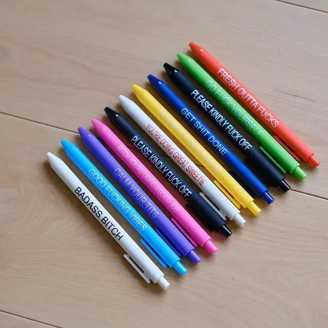 Alt view image 6 of 6 - 11Pcs Funny Adult Ballpoint Pen Set, Premium Days of The Week Swear Cuss Word Pens for Office Gifts, Novelty Pens for Corworkers