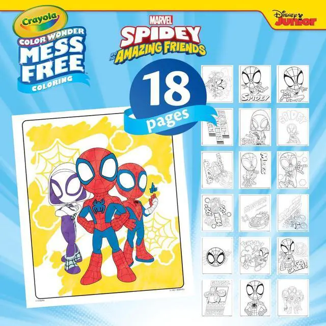 Alt view image 4 of 7 - Spiderman Color Wonder Coloring Set, 18 Spiderman Mess Free Coloring Pages for Toddlers, Spiderman Toys, Gifts for Kids