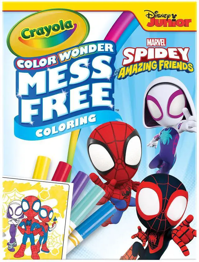 Alt view image 2 of 7 - Spiderman Color Wonder Coloring Set, 18 Spiderman Mess Free Coloring Pages for Toddlers, Spiderman Toys, Gifts for Kids