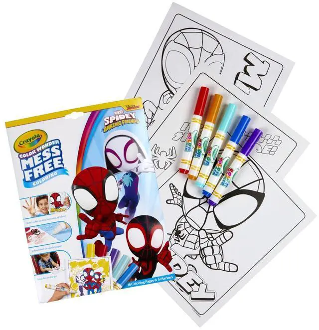 Alt view image 7 of 7 - Spiderman Color Wonder Coloring Set, 18 Spiderman Mess Free Coloring Pages for Toddlers, Spiderman Toys, Gifts for Kids