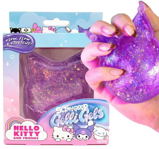 Main image of Hello Kitty® and Friends SLIMYGLOOP Gelli Gels Kuromi, Slow Rising Sensory Squeeze Toy with Glitter, Gel Filled Fidget Toys