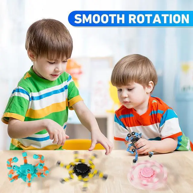 Alt view image 6 of 7 - Transformable Fidget Spinners,9PCS Funny Sensory Fidget Toys for Kids | Deformable DIY Robot Spinner Fingertip Stress Relief Gyro Toy Kids Halloween Party Favors Stocking Stuffers Gifts
