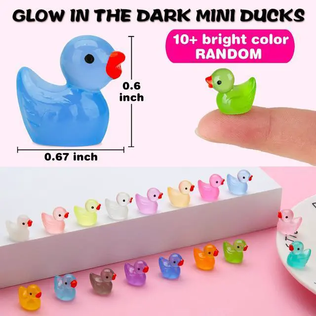 Alt view image 2 of 7 - 240pcs Luminous Mini Resin Ducks, Tiny Animals Bulk Glow in The Dark Small Plastic Miniature Ducks Figures for Dollhouse Decor Micro Garden Home Landscape Aquarium Craft Gifts Party Favors Toys