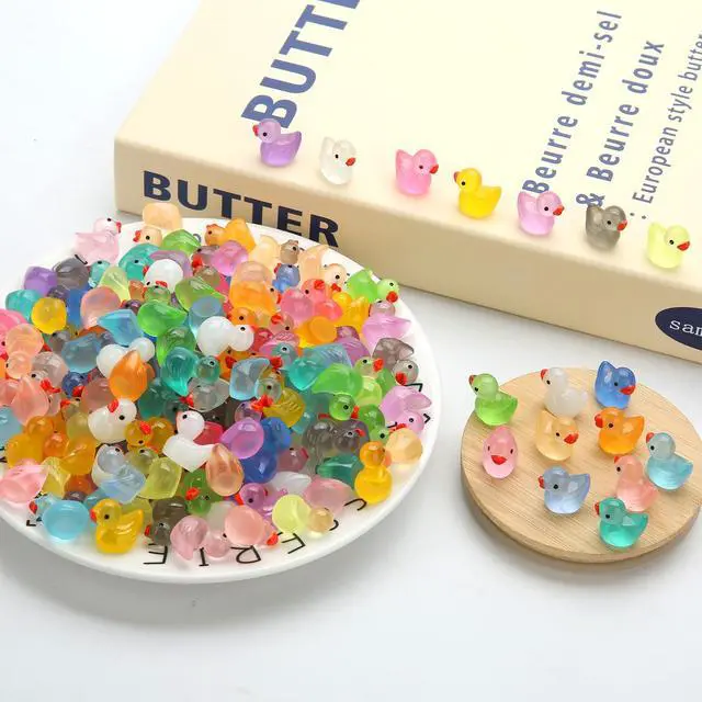 Alt view image 5 of 7 - 240pcs Luminous Mini Resin Ducks, Tiny Animals Bulk Glow in The Dark Small Plastic Miniature Ducks Figures for Dollhouse Decor Micro Garden Home Landscape Aquarium Craft Gifts Party Favors Toys