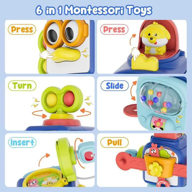 Alt view image 3 of 6 - Toys for 1 Year Old Boy, Busy Cube Montessori Toys for 1+ Year Old,Sensory Toys for Toddlers 1-3,Fine Motor Skills Educational Toys,Birthday Gift for Baby Aged 6, 9, 10, 12, 18 Months