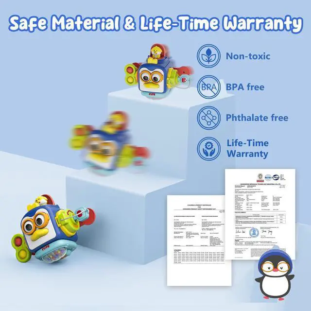 Alt view image 5 of 6 - Toys for 1 Year Old Boy, Busy Cube Montessori Toys for 1+ Year Old,Sensory Toys for Toddlers 1-3,Fine Motor Skills Educational Toys,Birthday Gift for Baby Aged 6, 9, 10, 12, 18 Months