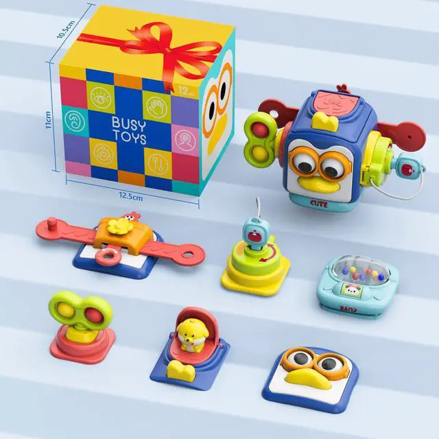 Alt view image 6 of 6 - Toys for 1 Year Old Boy, Busy Cube Montessori Toys for 1+ Year Old,Sensory Toys for Toddlers 1-3,Fine Motor Skills Educational Toys,Birthday Gift for Baby Aged 6, 9, 10, 12, 18 Months