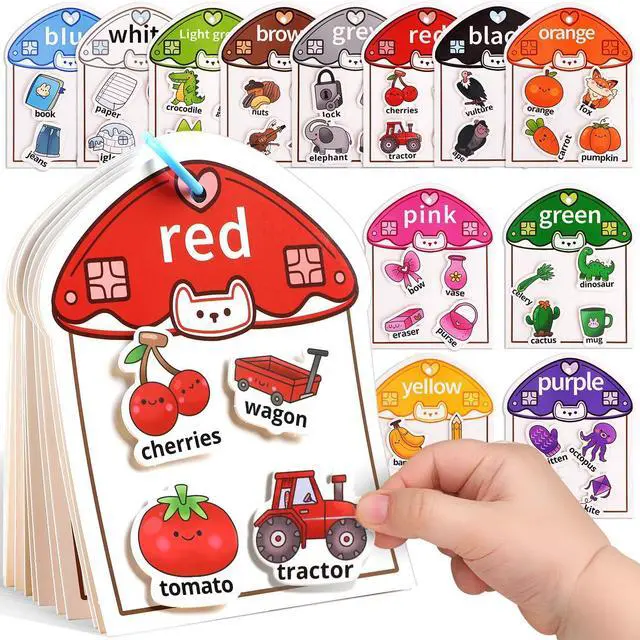 Main image of Montessori Busy Book Color Sorting Toys for Toddlers 2-4 Years | Educational Preschool Learning Activities for Kids, Sensory Fine Motor Matching Games for 3 Year Old Boys Girls Gifts
