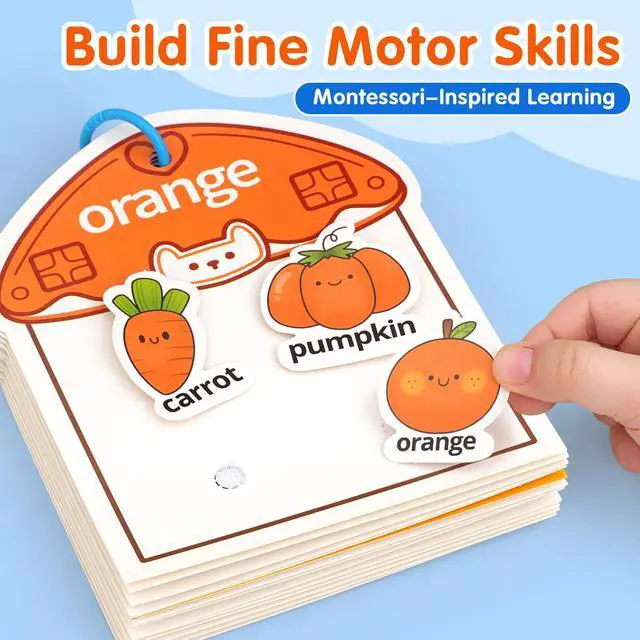 Alt view image 5 of 7 - Montessori Busy Book Color Sorting Toys for Toddlers 2-4 Years | Educational Preschool Learning Activities for Kids, Sensory Fine Motor Matching Games for 3 Year Old Boys Girls Gifts