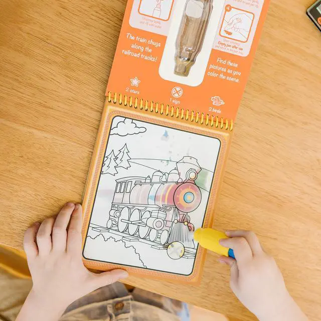 Alt view image 5 of 7 - The Go Water Wow! Mess Free Coloring Book, Reusable Water-Reveal Activity Pad, Vehicles, Travel Toys, Party Favors, for Toddlers & Kids Ages 3+ - FSC Certified