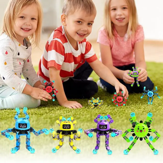 Alt view image 4 of 7 - Transformable Fidget Spinner Toys for Kids and Adults,3 Pcs Travel Toys for Boys Girls Sensory Toy ADHD Stress Relief Toy,Party Favors Birthdays Gifts for Teens Road Trip Travel Essentials