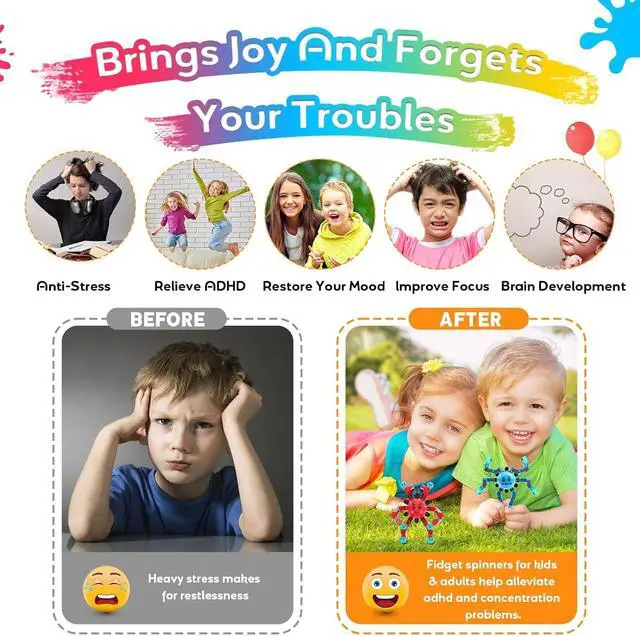 Alt view image 5 of 7 - Transformable Fidget Spinner Toys for Kids and Adults,3 Pcs Travel Toys for Boys Girls Sensory Toy ADHD Stress Relief Toy,Party Favors Birthdays Gifts for Teens Road Trip Travel Essentials