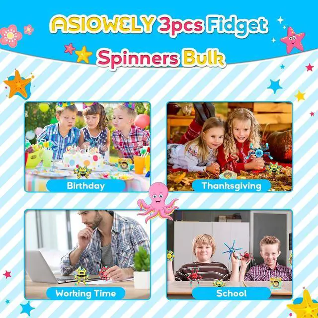 Alt view image 6 of 7 - Transformable Fidget Spinner Toys for Kids and Adults,3 Pcs Travel Toys for Boys Girls Sensory Toy ADHD Stress Relief Toy,Party Favors Birthdays Gifts for Teens Road Trip Travel Essentials