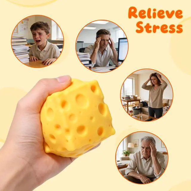 Alt view image 4 of 7 - Cheese Squishy, Soft Squishy Cheese Squeeze Block Fidget Toy, Mini Sensory Toy for Stress Relief, Stocking Stuffer Novelty Gifts Party Favors for Kids Adults