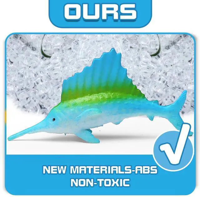 Alt view image 3 of 6 - 52 Pack Ocean Animal Toys for Kids, Assorted Mini Sea Creature Figures | Realistic Vinyl Plastic Sea Life Figures, Water Tables, Sensory Bins, School Project, Under the Sea Party Favors, Cake Topper