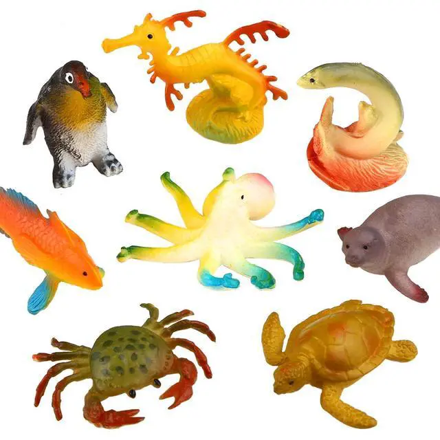 Alt view image 4 of 6 - 52 Pack Ocean Animal Toys for Kids, Assorted Mini Sea Creature Figures | Realistic Vinyl Plastic Sea Life Figures, Water Tables, Sensory Bins, School Project, Under the Sea Party Favors, Cake Topper