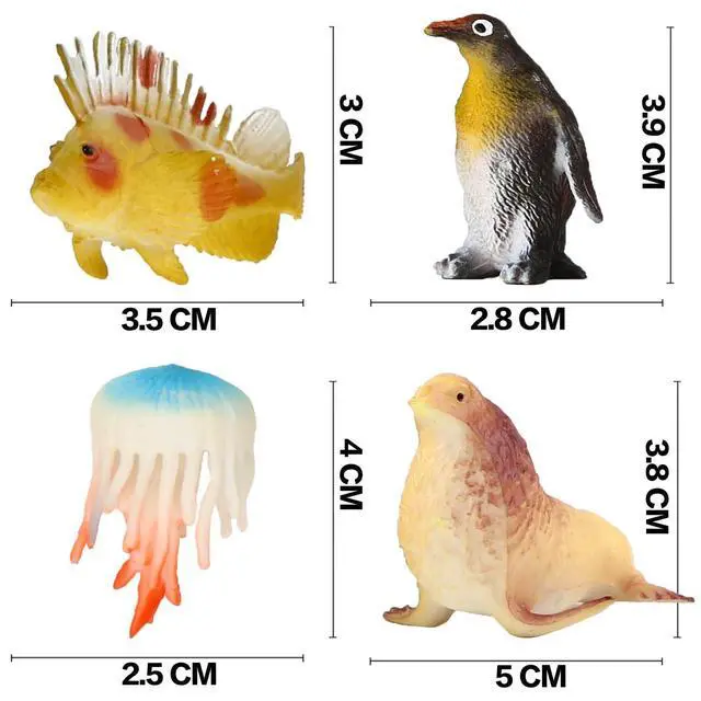 Alt view image 5 of 6 - 52 Pack Ocean Animal Toys for Kids, Assorted Mini Sea Creature Figures | Realistic Vinyl Plastic Sea Life Figures, Water Tables, Sensory Bins, School Project, Under the Sea Party Favors, Cake Topper