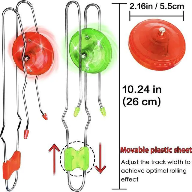 Alt view image 2 of 7 - Stocking Stuffers for Kids Toys Boys 3pcs Light Up Gyro Wheel Toy Birthday Gifts for Men, Magic Rail Twirler Magnetic Yoyo Spinner Sensory Fidget Toys for Kids Ages 3-5-7 4-8-12 Year Old Boys & Adults