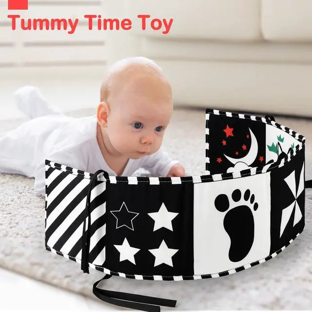 Alt view image 7 of 7 - Black and White Baby Toy, Tummy Time High Contrast Newborn Toys | Visual Stimulation Soft Baby Book, Brain Development Montessori Sensory Infant Mirror Toy 0-6-12 Months, Boy Girl Shower Gift