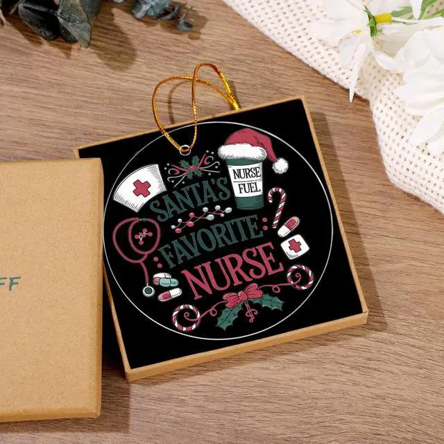 Alt view image 6 of 7 - Nurse Christmas Ornament Gifts Stocking Stuffers for Women Practitioner Gifts for Women Funny Nurse Gift for Christmas Decor School Graduation Gift