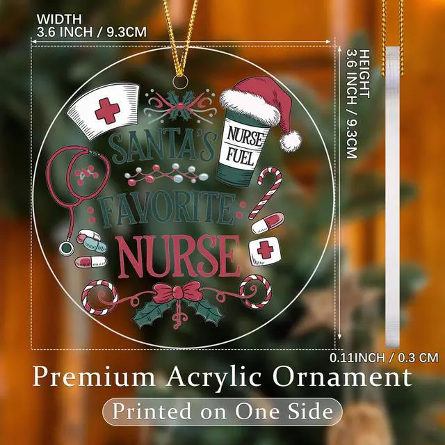 Alt view image 3 of 7 - Nurse Christmas Ornament Gifts Stocking Stuffers for Women Practitioner Gifts for Women Funny Nurse Gift for Christmas Decor School Graduation Gift