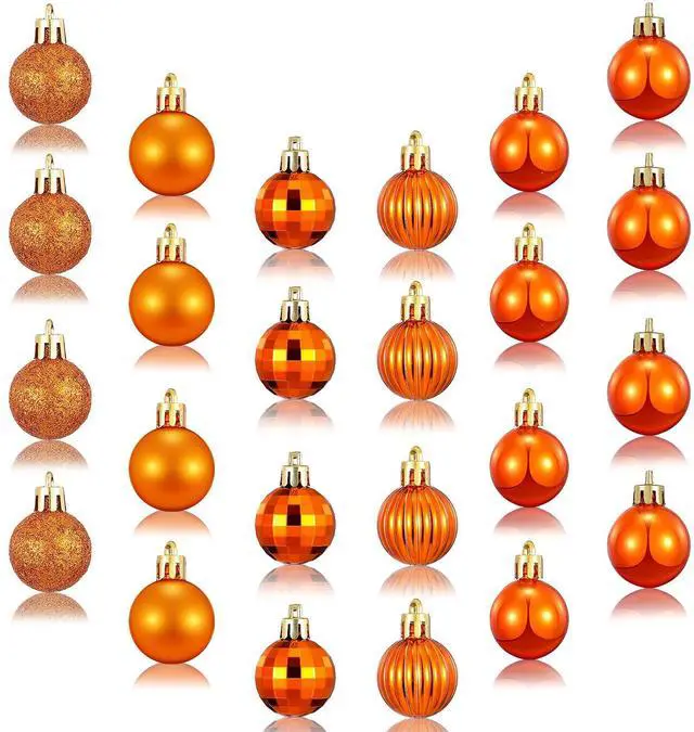 Main image of 36 Pcs Christmas Ball Ornaments Shatterproof Tree Baubles,Bronze | Hanging Loop Included, 1.18 Inch Diameter, Assorted Textures, Indoor Outdoor Tree Decor, Holiday Party Ornament Set