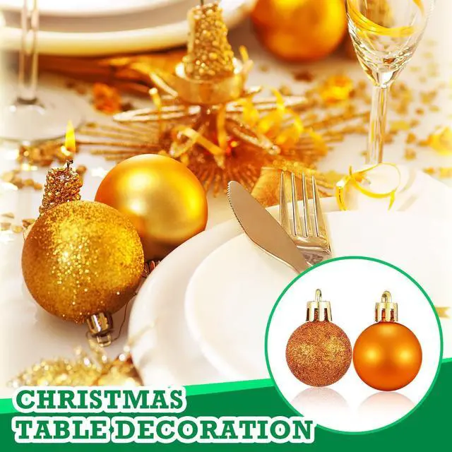 Alt view image 6 of 7 - 36 Pcs Christmas Ball Ornaments Shatterproof Tree Baubles,Bronze | Hanging Loop Included, 1.18 Inch Diameter, Assorted Textures, Indoor Outdoor Tree Decor, Holiday Party Ornament Set