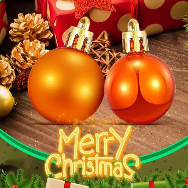 Alt view image 4 of 7 - 36 Pcs Christmas Ball Ornaments Shatterproof Tree Baubles,Bronze | Hanging Loop Included, 1.18 Inch Diameter, Assorted Textures, Indoor Outdoor Tree Decor, Holiday Party Ornament Set