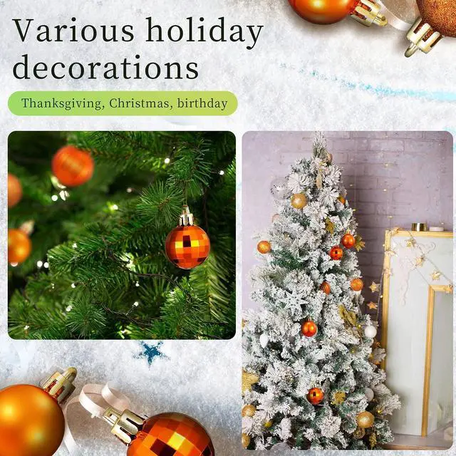 Alt view image 5 of 7 - 36 Pcs Christmas Ball Ornaments Shatterproof Tree Baubles,Bronze | Hanging Loop Included, 1.18 Inch Diameter, Assorted Textures, Indoor Outdoor Tree Decor, Holiday Party Ornament Set