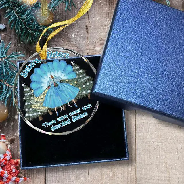 Alt view image 2 of 7 - Sister Ornament for Sister, Women Best Friend- White Christmas Ornament 2025 - There were Never Such Devoted Sisters - Xmas Tree Decor