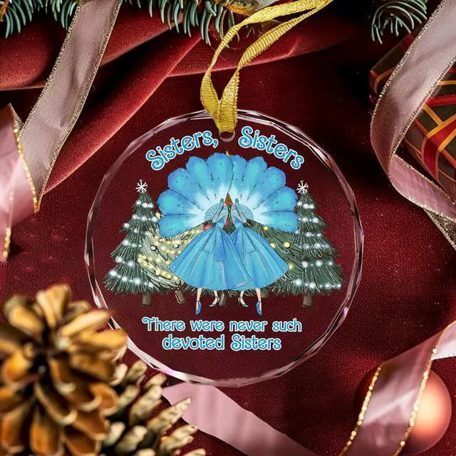Alt view image 3 of 7 - Sister Ornament for Sister, Women Best Friend- White Christmas Ornament 2025 - There were Never Such Devoted Sisters - Xmas Tree Decor