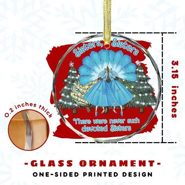 Alt view image 7 of 7 - Sister Ornament for Sister, Women Best Friend- White Christmas Ornament 2025 - There were Never Such Devoted Sisters - Xmas Tree Decor