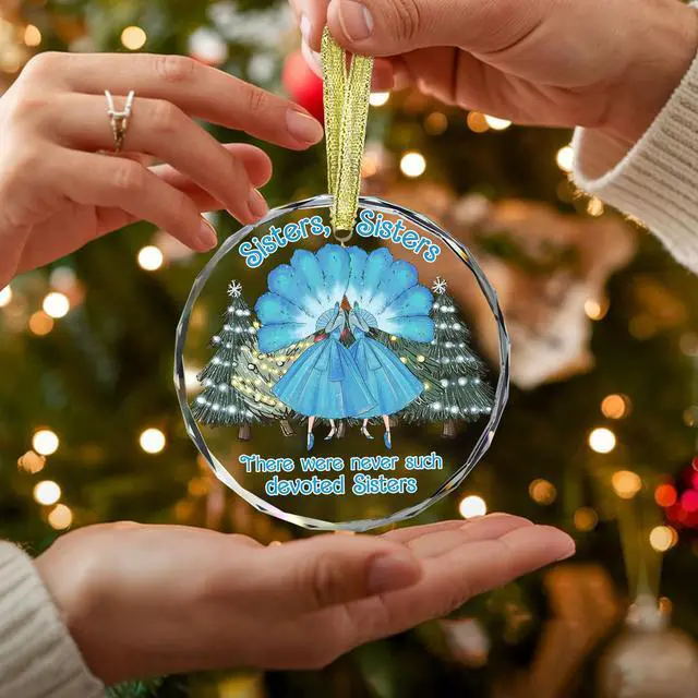 Alt view image 4 of 7 - Sister Ornament for Sister, Women Best Friend- White Christmas Ornament 2025 - There were Never Such Devoted Sisters - Xmas Tree Decor