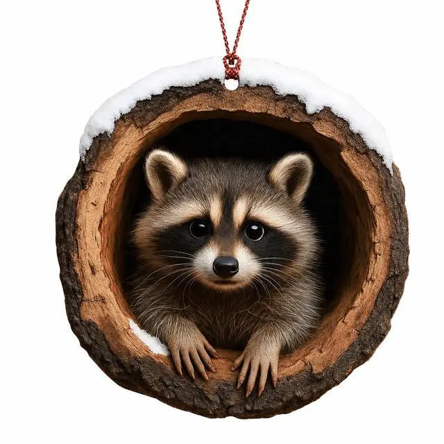 Main image of Funny Christmas Ornaments - Raccon Gifts - Raccoon Christmas Ornaments - Animal Lovers Ornaments - Racoon Ornament - Christmas Ornament 2026 - White Elephant Gifts - Xmas Tree Funny Decoration