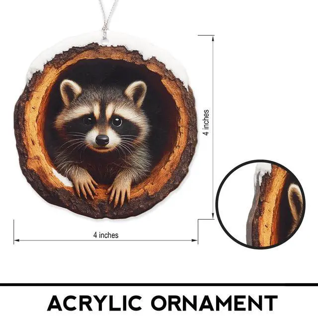 Alt view image 2 of 5 - Funny Christmas Ornaments - Raccon Gifts - Raccoon Christmas Ornaments - Animal Lovers Ornaments - Racoon Ornament - Christmas Ornament 2026 - White Elephant Gifts - Xmas Tree Funny Decoration