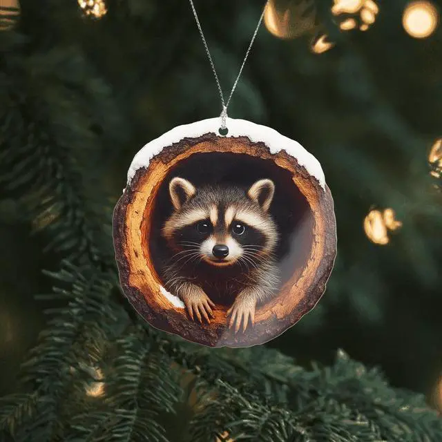 Alt view image 5 of 5 - Funny Christmas Ornaments - Raccon Gifts - Raccoon Christmas Ornaments - Animal Lovers Ornaments - Racoon Ornament - Christmas Ornament 2026 - White Elephant Gifts - Xmas Tree Funny Decoration