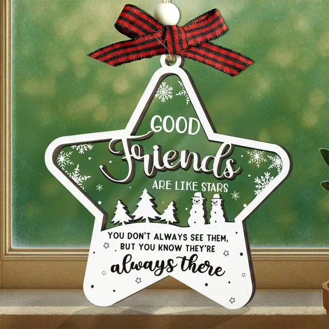 Alt view image 6 of 7 - Friendship Gifts for Women - Bestie Gift for Women - Good Friends are Like Stars Gifts - Best Friend Christmas Ornament - Friendship Christmas Ornaments, Acrylic Wooden Ornament