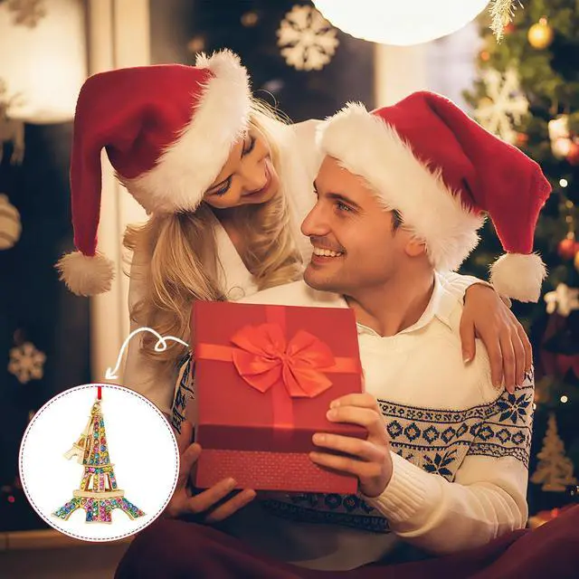 Alt view image 5 of 7 - Eiffel Tower Christmas Ornaments 2026 - Metal Paris Eiffel Tower Ornaments for Christmas Tree Decorations Romantic France Tower Hanging Keepsake Gifts for Women Girls Kids