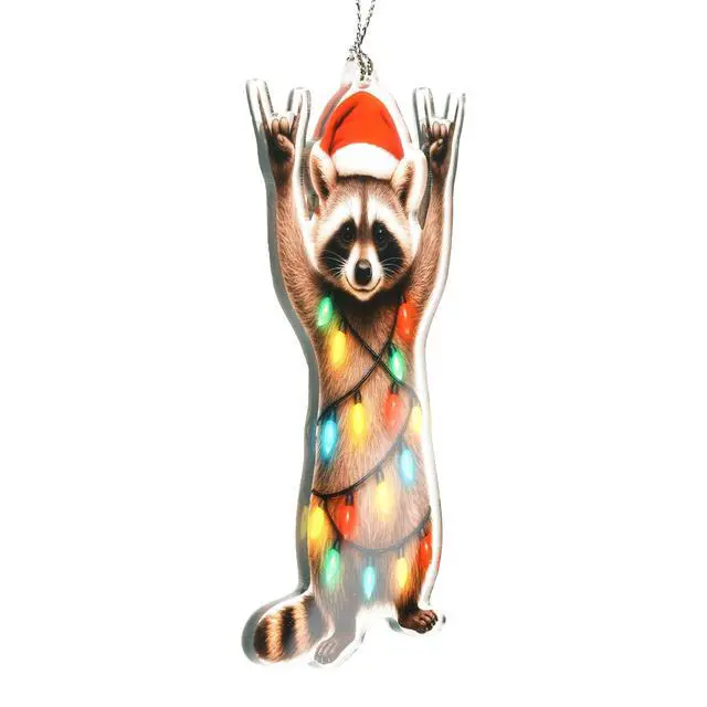 Alt view image 4 of 5 - Funny Christmas Ornament - Raccon Gifts Christmas Ornaments 2026 - Animal Lovers Gifts - Acrylic Funny Ornament Decoration for Tree - Gift for Friends, cowoker, Men, Women, Office