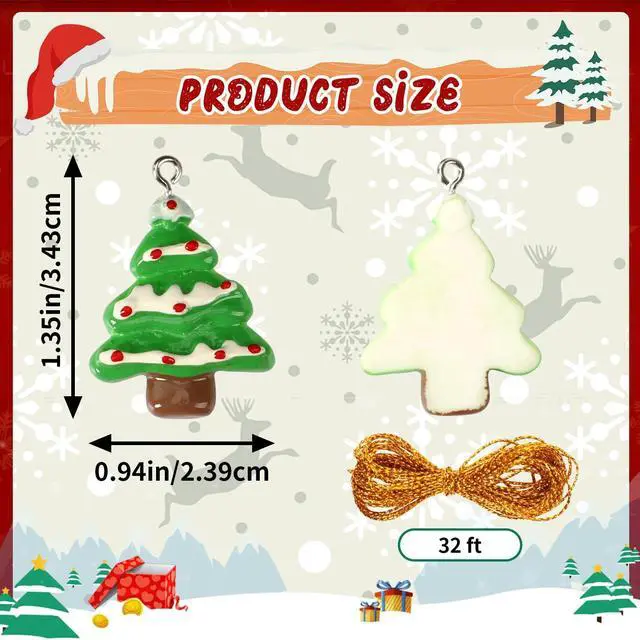 Alt view image 2 of 7 - 36Pcs Mini Christmas Hanging Ornaments for Tree,Festival Home Decor | Resin Pendants with String, Xmas Party Decoration, Miniature Figurine Charms for Small Tree, Holiday DIY Crafts and Gifts
