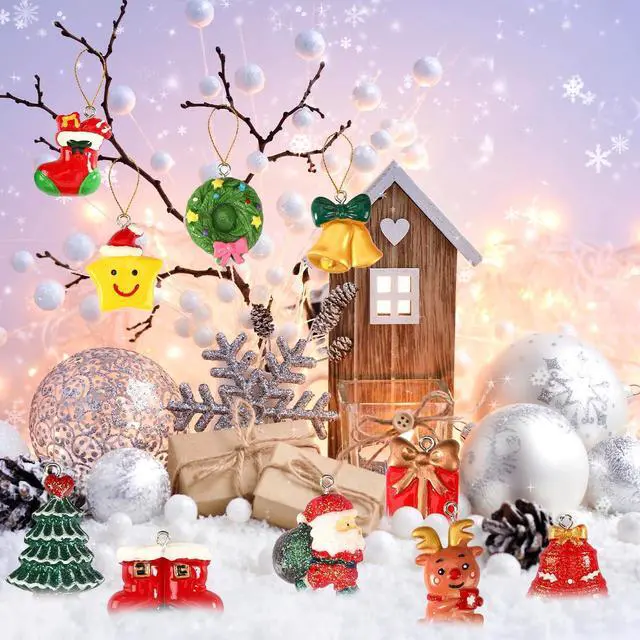 Alt view image 5 of 7 - 36Pcs Mini Christmas Hanging Ornaments for Tree,Festival Home Decor | Resin Pendants with String, Xmas Party Decoration, Miniature Figurine Charms for Small Tree, Holiday DIY Crafts and Gifts