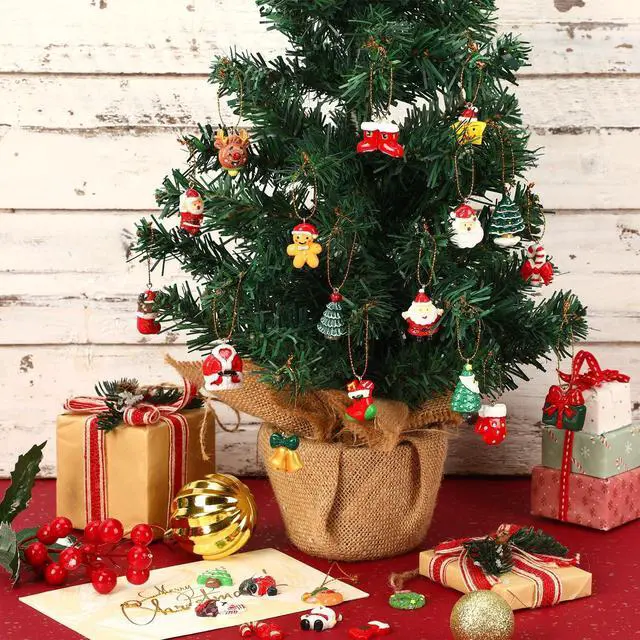 Alt view image 4 of 7 - 36Pcs Mini Christmas Hanging Ornaments for Tree,Festival Home Decor | Resin Pendants with String, Xmas Party Decoration, Miniature Figurine Charms for Small Tree, Holiday DIY Crafts and Gifts