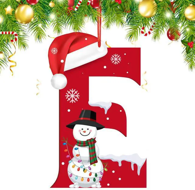Main image of Christmas Ornaments 2026, Alphabet Ornaments, Christmas Tree Hanging Decorations, Large 4.72 in Letters Christmas Ornaments, Funny Ornaments (E)