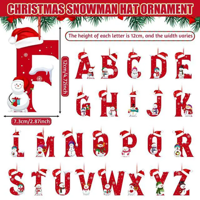 Alt view image 2 of 6 - Christmas Ornaments 2026, Alphabet Ornaments, Christmas Tree Hanging Decorations, Large 4.72 in Letters Christmas Ornaments, Funny Ornaments (E)