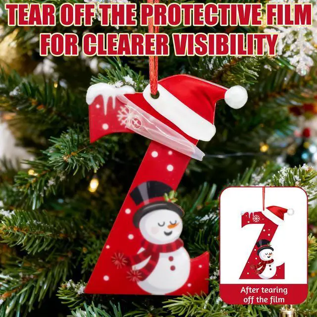 Alt view image 3 of 6 - Christmas Ornaments 2026, Alphabet Ornaments, Christmas Tree Hanging Decorations, Large 4.72 in Letters Christmas Ornaments, Funny Ornaments (E)
