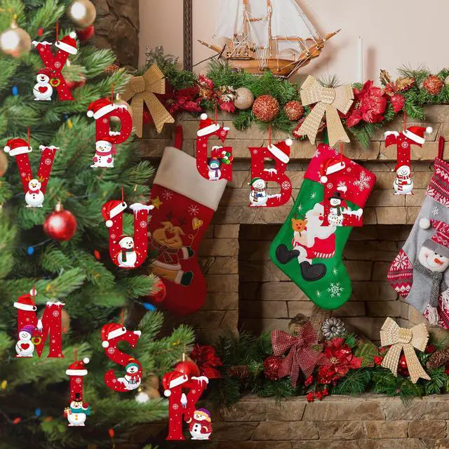 Alt view image 6 of 6 - Christmas Ornaments 2026, Alphabet Ornaments, Christmas Tree Hanging Decorations, Large 4.72 in Letters Christmas Ornaments, Funny Ornaments (E)