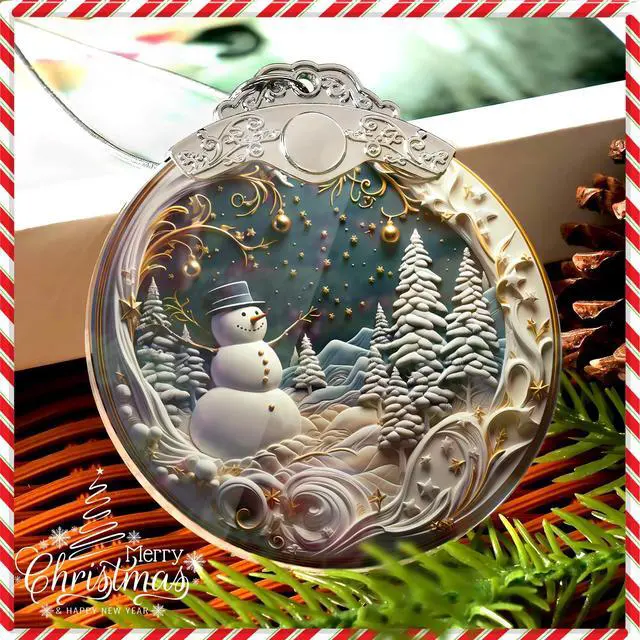 Alt view image 2 of 7 - Christmas Ornaments 2025, Snowman, Unique Christmast Ornaments 4 Inch Acrylic Ornament Art, Holiday Decoration, Car Interiors Decors, Christmas Decorations