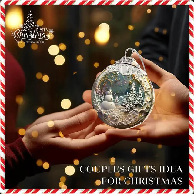 Alt view image 7 of 7 - Christmas Ornaments 2025, Snowman, Unique Christmast Ornaments 4 Inch Acrylic Ornament Art, Holiday Decoration, Car Interiors Decors, Christmas Decorations
