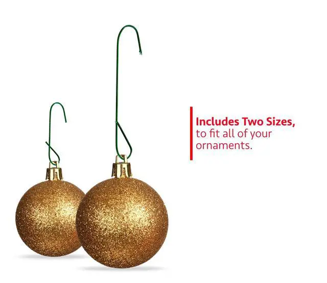 Alt view image 3 of 5 - Green Christmas Tree Ornament Hooks - Metal Wire Decoration Hanging 300 Pk